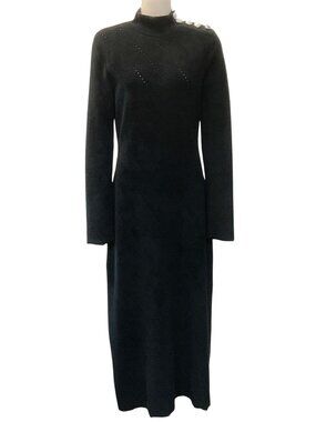 Proenza Schouler Black Chenille Knit Jude Midi Dress